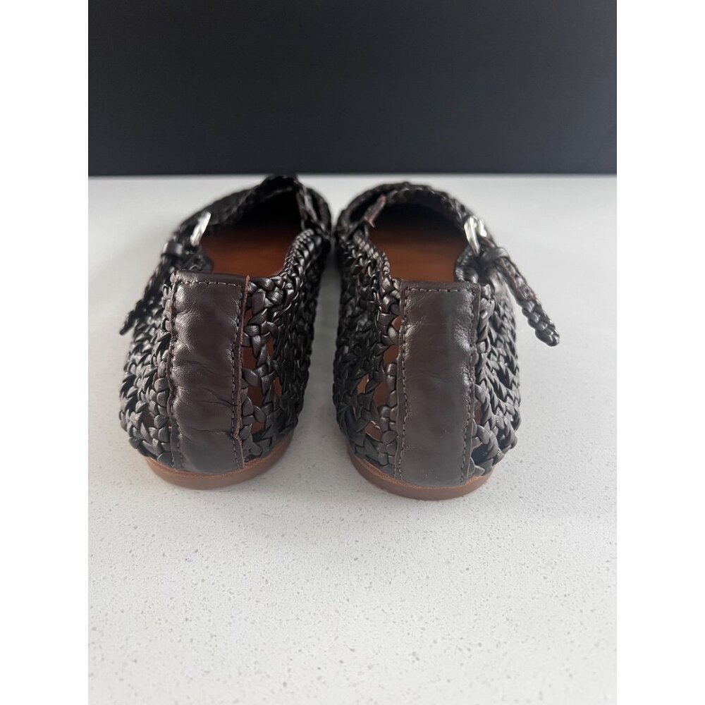 Staud Nell Leather Mary Janes espresso leather flats size 39 New - Picture 4 of 9